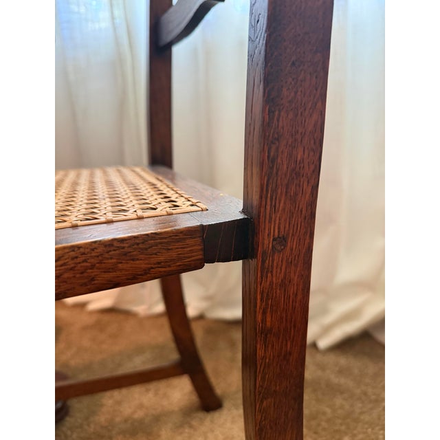 Antique Jacobean-Style Barley Twist Side Chair With Cane Seat For Sale - Image 4 of 5