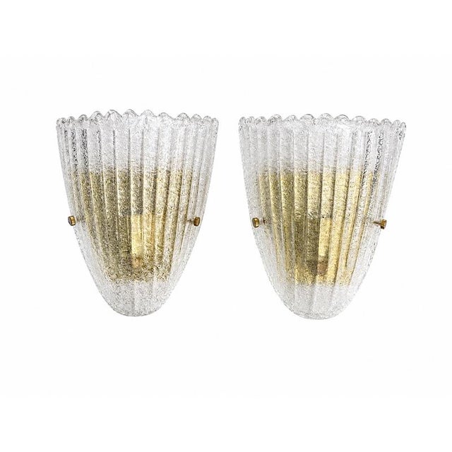 1980s Murano Glass Wall Lights with Gold Finishes, 1980s, Set of 2 For Sale - Image 5 of 5