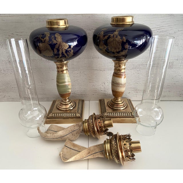 Oil Lamps in Bronze and Earthenware, 1890s, Set of 2 For Sale - Image 14 of 18