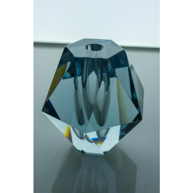 Dimond-Shaped Crystal Vase from Strömbergshyttan For Sale - Image 5 of 14