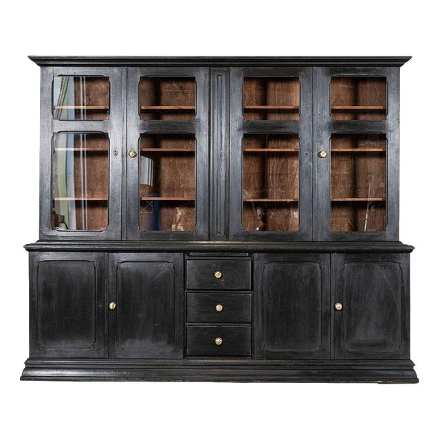 19th Century French Ebonised Fruitwood Housekeepers Cupboard, 1880 For Sale