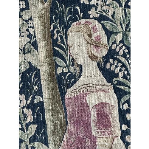 Vintage French Medieval Style Screen Printed Tapestry, 1960s For Sale - Image 18 of 18
