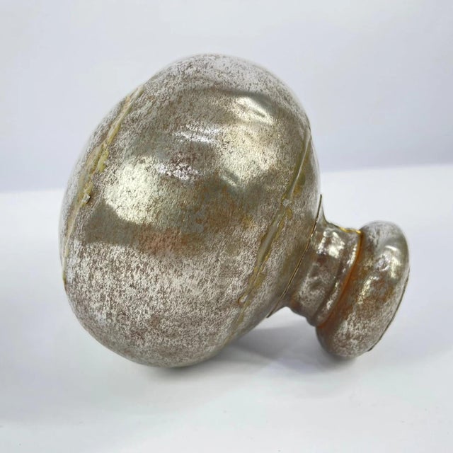 Wood Early 20th Century Indian Metal Bottle MATTER COLLECTION For Sale - Image 7 of 9