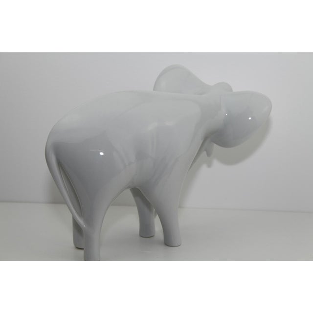 White Czech White Porcelain Elephant from Royal Dux, 1960s For Sale - Image 8 of 16