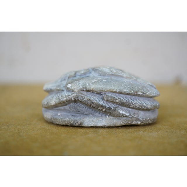 Mid 20th Century Egyptian Carved Quartz Stone Scarab Beetle Amulet Pendent Paperweight For Sale - Image 5 of 11