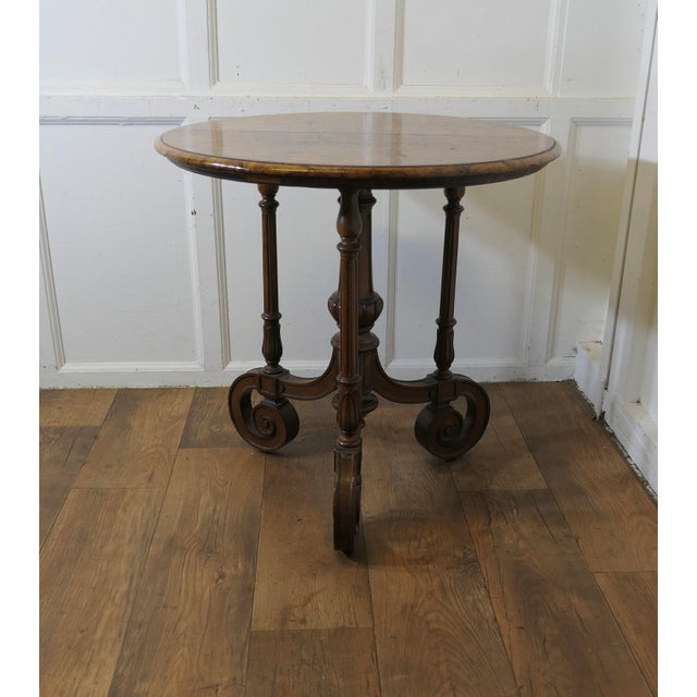 19th Century Burr Walnut Wine Table For Sale - Image 5 of 8