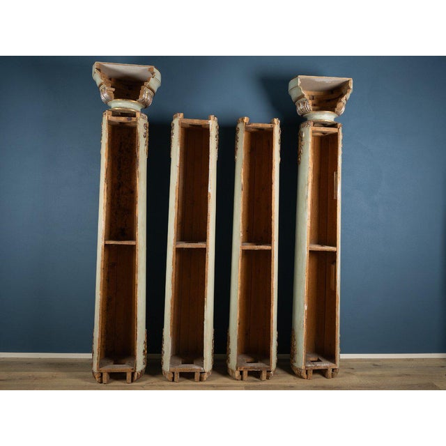Wood Mecca Style Lacquered and Gilded Wooden Columns, Late 18th Century, Set of 8 For Sale - Image 7 of 9