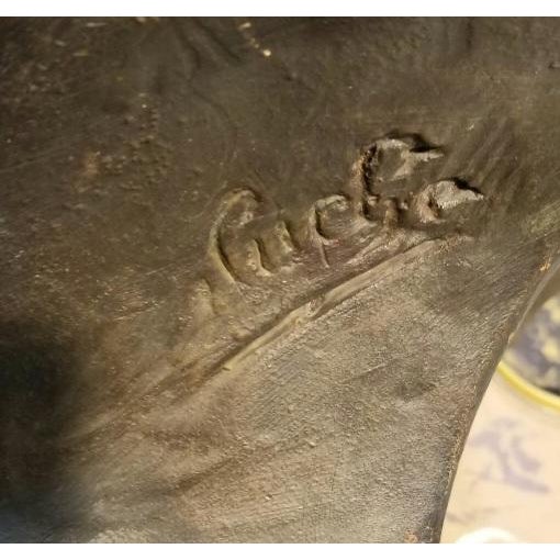 Late 19th Century Saracen Terracotta Nubian Arab Bust After Guluche For Sale - Image 13 of 13