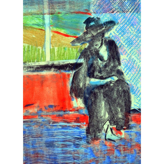 Modern Figurative Abstract -- Man at the Well For Sale - Image 3 of 5