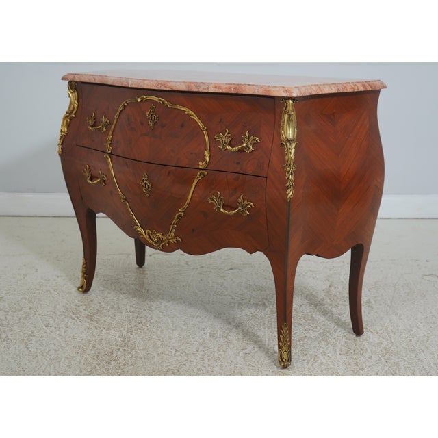 Age: Approx: 100 Years Old Details: Bombe Curved Case Brass Capped Feet Hand Dovetailed Drawer Construction Carved Details...