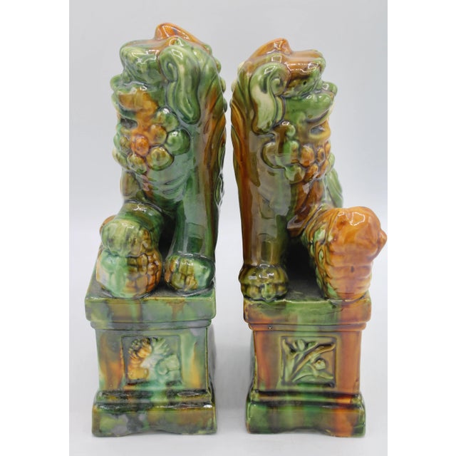 Ceramic Mid 20th Century Asian Ceramic Foo Dogs For Sale - Image 7 of 13