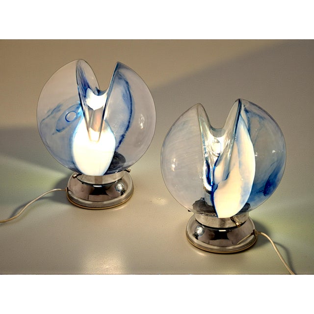 Murano Glass Lamps by Toni Zuccheri for Venini, 1970s, Set of 2 For Sale - Image 9 of 12