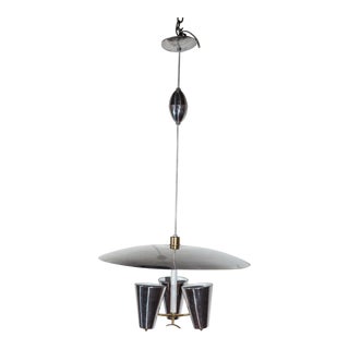 1950s Mid-Century Aluminum Pendant by Lightolier For Sale
