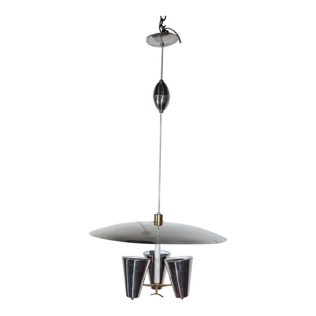 1950s Mid-Century Aluminum Pendant by Lightolier For Sale