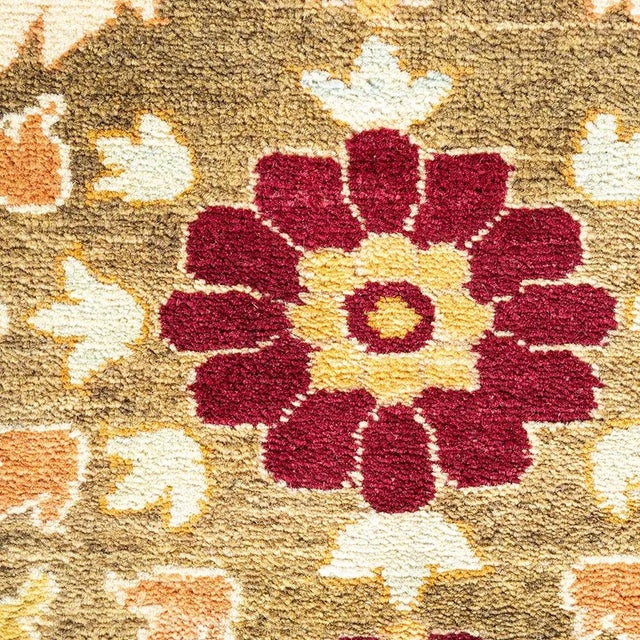 Traditional Mogul Collection Hand-Knotted Area Rug - Ivory 8' 2" x 10' 2" For Sale - Image 3 of 4