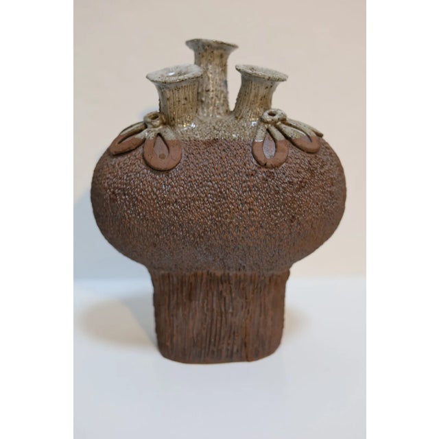 Mid 20th Century Studio Pottery Sculpted Vessels by Ken Stevens - Set of 3 For Sale - Image 4 of 13