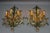 Large Gilt and Green Color Metal and Wood Sconces, 1960s, Set of 2 For Sale - Image 6 of 18
