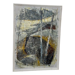 Ingrid Bade, Abstract Landscape, 1960s, Oil on Canvas, Framed For Sale