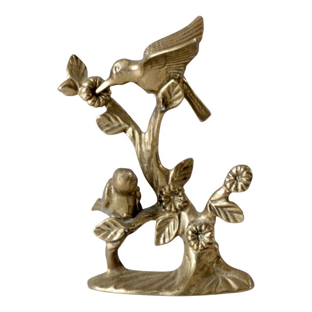 Vintage Andrea by Sadek Brass Hummingbirds For Sale