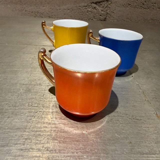 Vintage Porcelain Espresso/Demitasse Cup Chikaramachi Gold Castle Japan - Set of 3 For Sale - Image 10 of 10