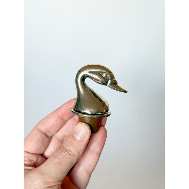 1980s Vintage Silver Duck Wine Bottle Stopper For Sale - Image 5 of 7