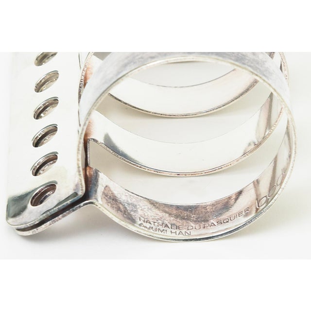 Vintage Sculptural Silver Plate Napkin Rings by Nathalie Du Pasquier for Bodum, Set of 6 For Sale - Image 9 of 12