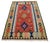 Textile Hand-Woven Turkish Rug Flat Weave Wool Area Rug - 3'7" X 5'10" For Sale - Image 7 of 11