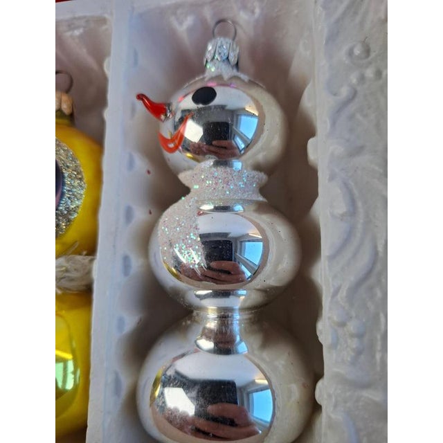 Vintage Czechoslovak Glass Christmas Ornaments, 1960, Set of 6 For Sale - Image 10 of 17
