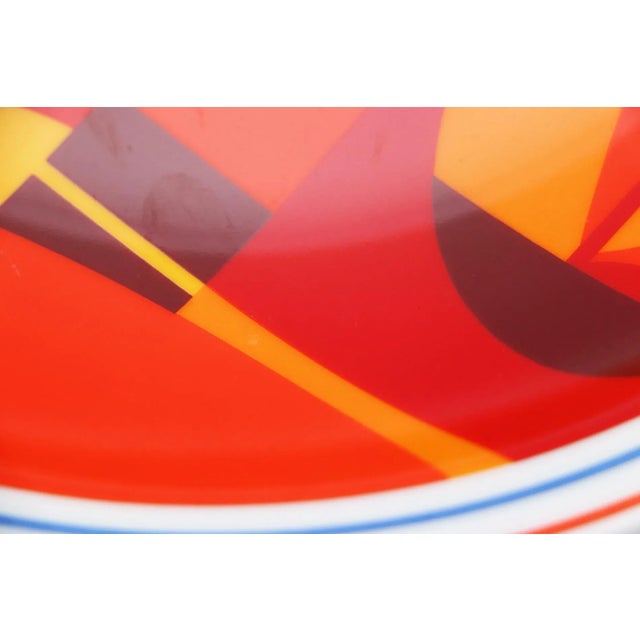 Red 1970s Portuguese Modernist Porcelain Wall Plate, Vista Alegre, Portugal For Sale - Image 8 of 11