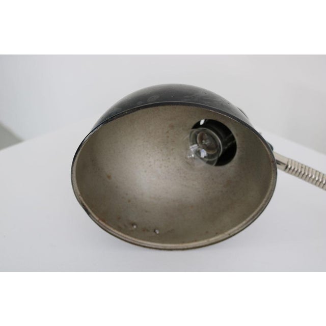 Vintage Desk Clamping Lamp with Swan Neck attributed to Christian Dell for Emperor Idell. Germany 1930 For Sale - Image 6 of 14