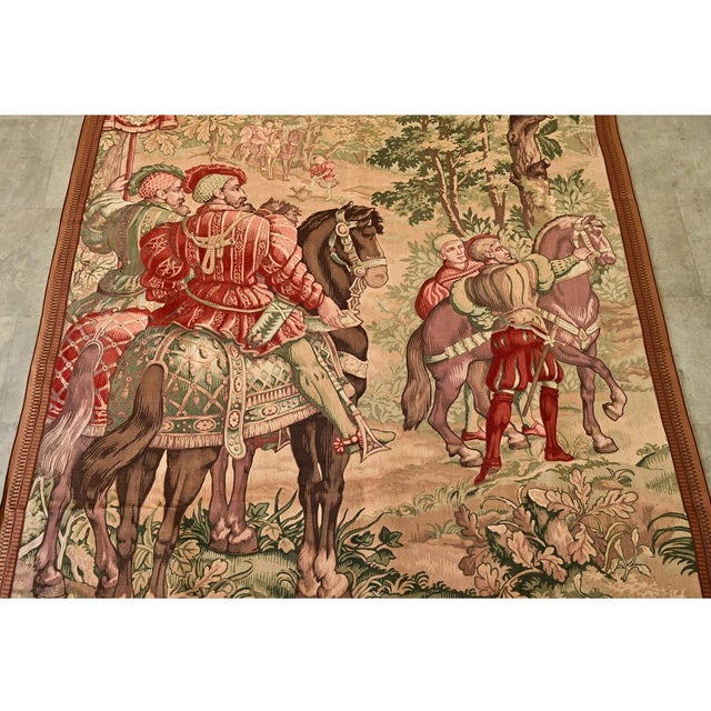 French 20th Century Tapestry Cartoon with Iron Hanger For Sale - Image 10 of 12