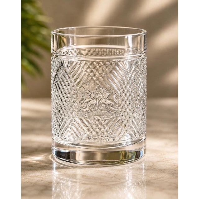1980s Vintage Ralph Lauren Safari Argyle Double Old Fashioned Glasses - Set of 4 For Sale - Image 5 of 7