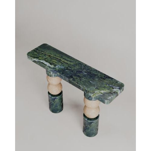 Stacked Spheres Green Marble Perle Console Table by Esther Knopfler For Sale - Image 4 of 14