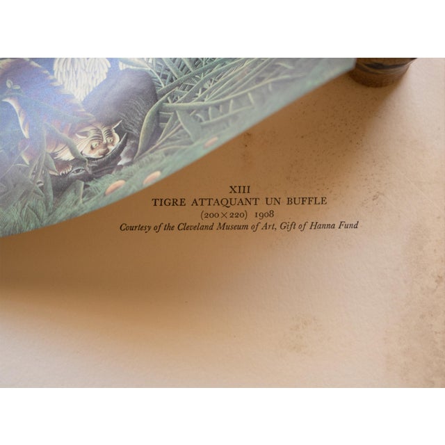 1951 After Henri Rousseau Original "Fight Between a Tiger and a Buffalo" Photogravure For Sale In Dallas - Image 6 of 8