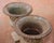 French Pair of Early 20th Century French Painted Iron Urns With Figural Mask Handles For Sale - Image 3 of 9