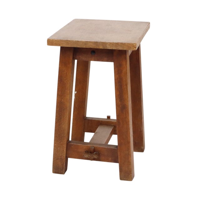 Rustic Wooden Stool, Southern France, 1950s For Sale - Image 6 of 18