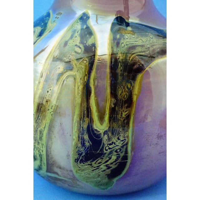 20th Century Studio Glass Vase with Silver Metal Snail by Samuel J Herman for Val Saint Lambert, 1970s For Sale - Image 11 of 18