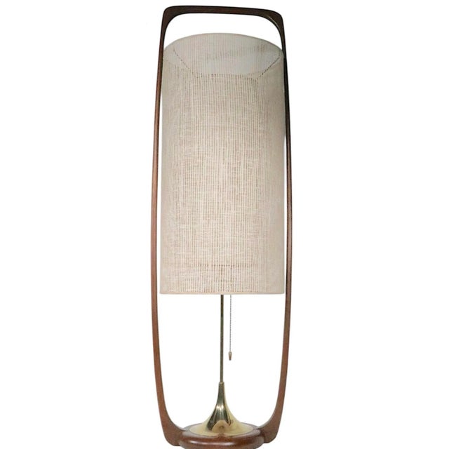 Ivory Mid Century Modern Modeline Table Lamp, Design Attributed to Arthur Jacobs, Circa 1950s For Sale - Image 8 of 12