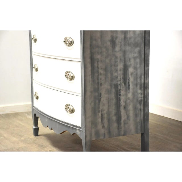 1980s Grey and White Vintage Tall Dresser For Sale - Image 5 of 10