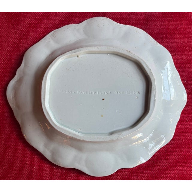 Antique Early 19th Century English George III Mason's Patent Ironstone China Small Rococo Platters or Plates Circa 1815 - A Pair For Sale - Image 10 of 11