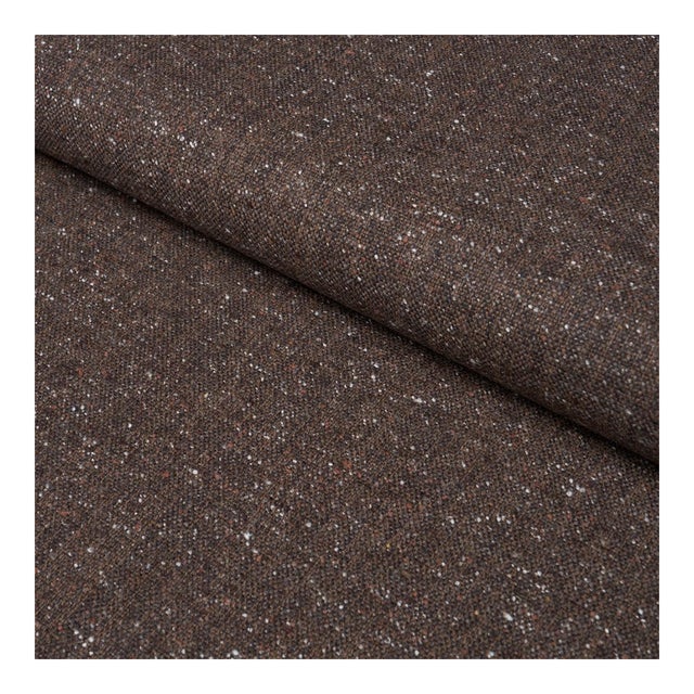 Sample - Schumacher Clarke Donegal Wool Blend Fabric in Dark Brown For Sale