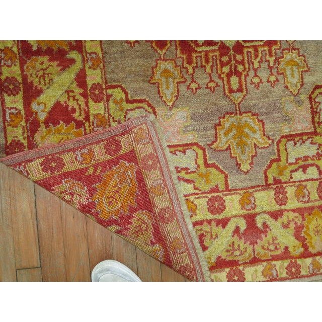 Antique Zabihi Collection Turkish Oushak Rug with Lime Green Accents - 3'10" x 6'1" For Sale In New York - Image 6 of 12