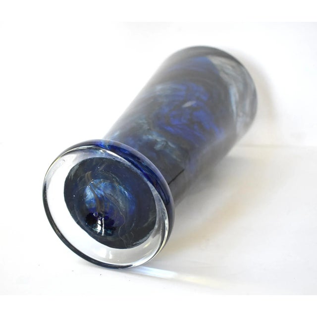 Large Cobalt Blue Blown Glass Vase For Sale - Image 9 of 11