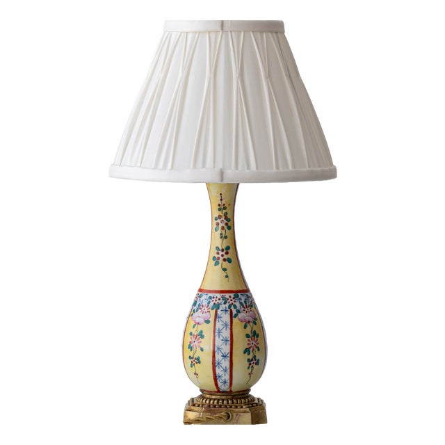 Chinoiserie Yellow Porcelain Lamp, Europe, 1900s For Sale