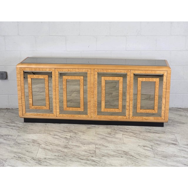 Gorgeous Burlwood & Mirrored Glass Dresser By Romweber For Their Reflections Collection. The Perfect Combination Of Mid...