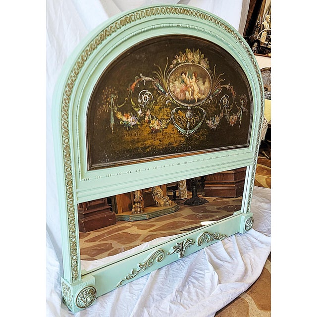 A fun remake of a 1920s fine art headboard into the mirror it was meant to be, L. XVI style carved wood frame and...