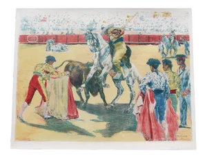 Alexandre Lunois (French, 1863-1916), Bullfighting Matted Color Lithograph, ''Une Bonne Pique'' 1897