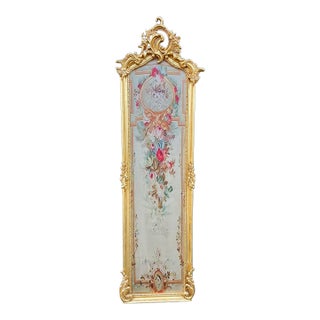 1960s French Louis XVI Gold Beech Floral Wall Art For Sale