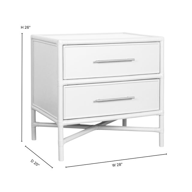Contemporary Verona Two-Drawer Nightstand in Natural For Sale - Image 3 of 8