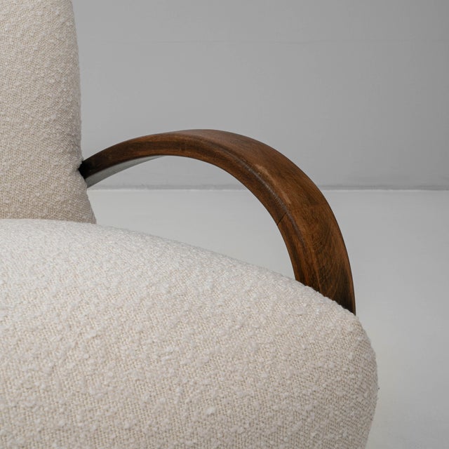 1950s Czech Cocktail Upholstered Armchairs H-237 By J. Halabala - A Pair For Sale - Image 13 of 18